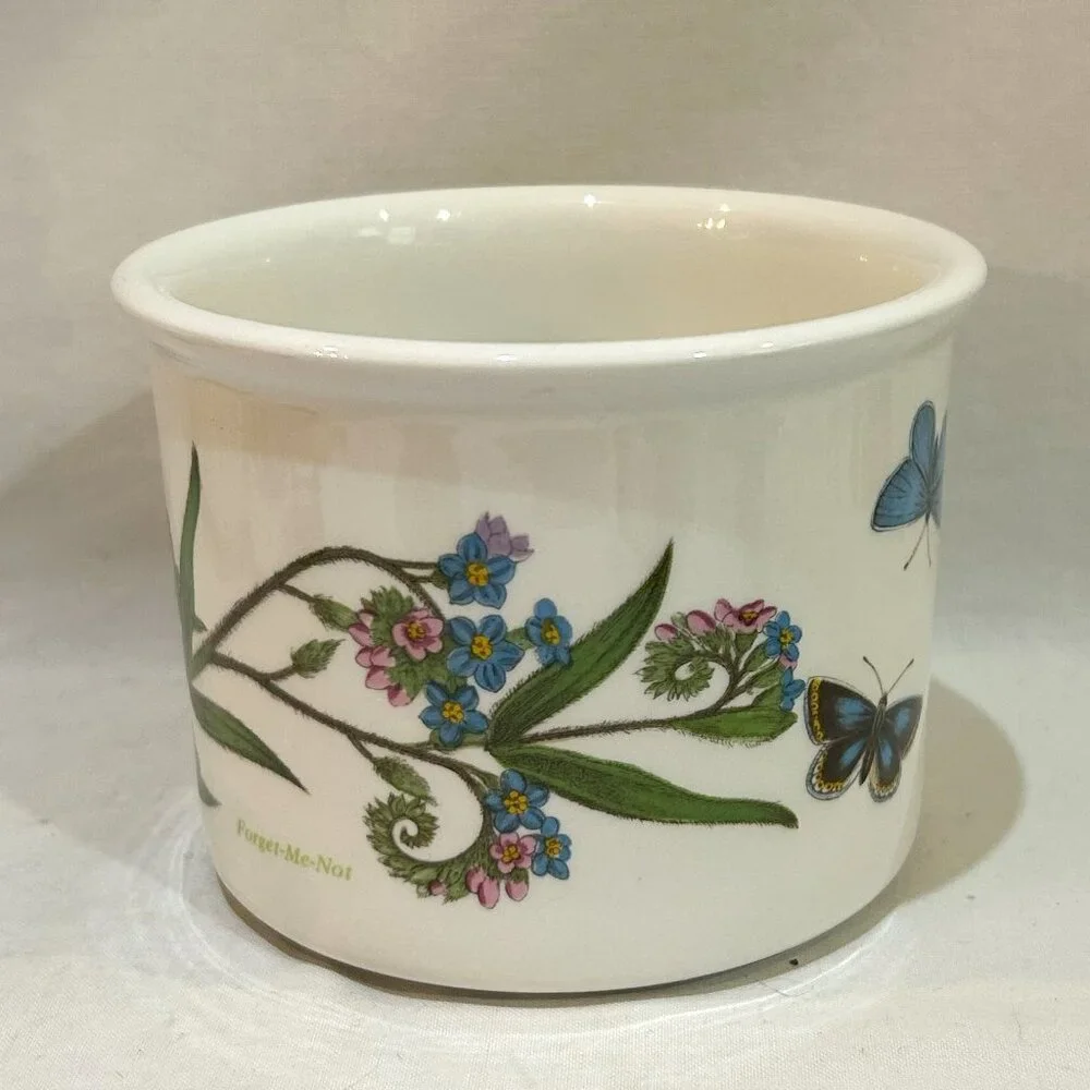 Portmeirion Botanic Garden Ceramic Crock Jar Planter Forget Me Not